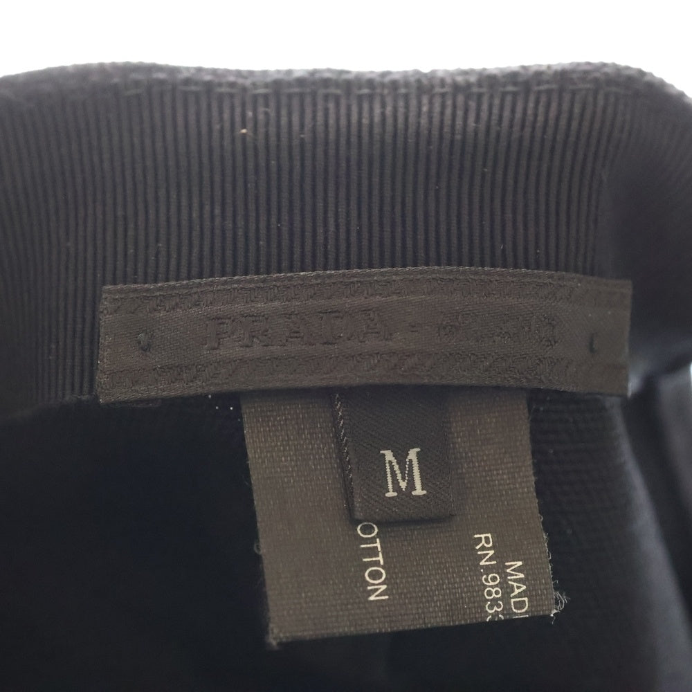 PRADA(プラダ) ロゴ キャンバス ベースボールキャップ 帽子 ブラック
