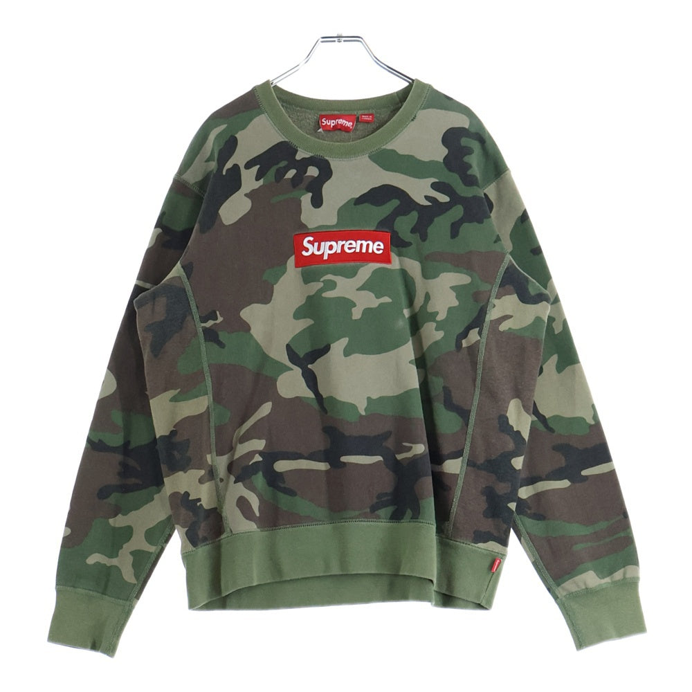 SUPREME(シュプリーム) 15AW Box Logo Crewneck カモフラージュ 迷彩 ボックスロゴ クルーネック スウェット トレーナー カーキ