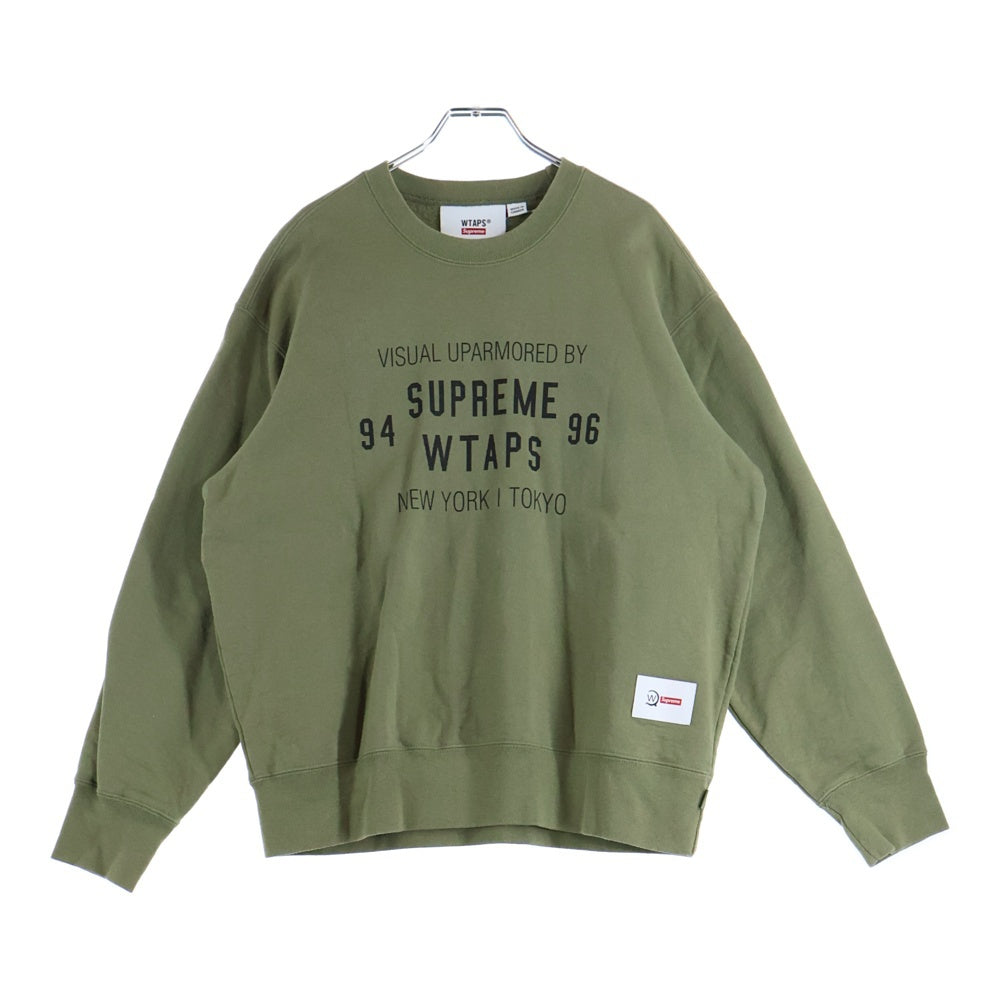 SUPREME(シュプリーム) 21AW ×WTAPS Crewneck ダブルタップス ロゴプリント クルーネック スウェット トレーナー カーキ