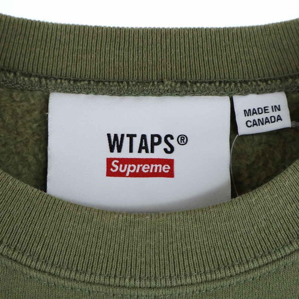 SUPREME(シュプリーム) 21AW ×WTAPS Crewneck ダブルタップス ロゴプリント クルーネック スウェット トレーナー カーキ