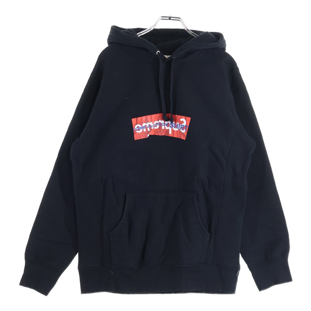 SUPREME(シュプリーム) 17SS ×COMME des GARCONS SHIRT Box Logo Hooded Sweatshirt コムデギャルソン ボックスロゴ スウェット プルオーバーパーカー フーディー ブラック
