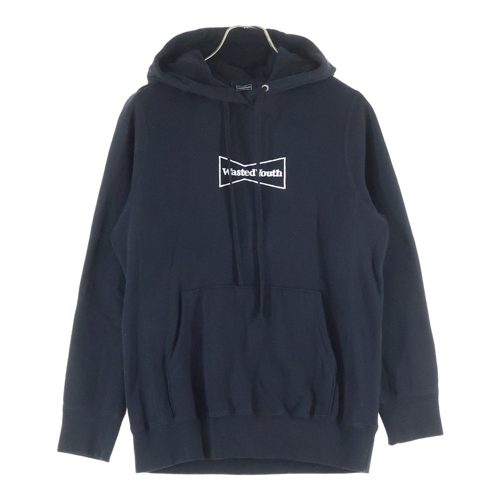 WASTED YOUTH(ウェイステッドユース) Dont Bother Me Anymore Hooded ロゴプリント スウェット プルオーバーパーカー ブラック