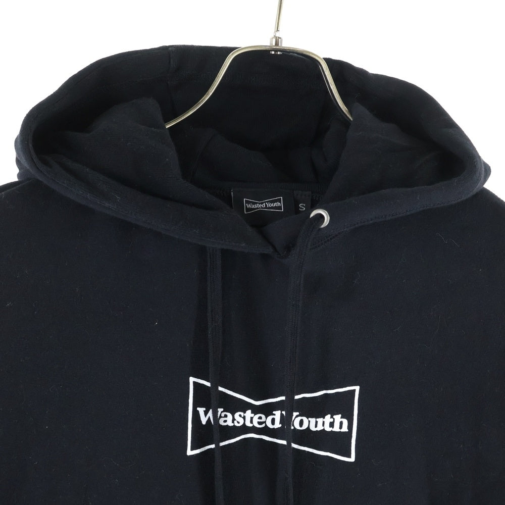 WASTED YOUTH(ウェイステッドユース) Dont Bother Me Anymore Hooded ロゴプリント スウェット プルオーバーパーカー ブラック