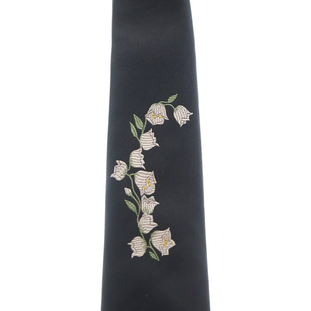 Dior HOMME(ディオールオム) 鈴蘭刺繍 シルクネクタイ ブラック レディース