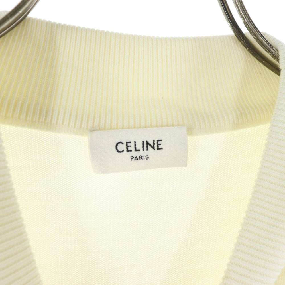CELINE(セリーヌ) トリオンフ刺繍 ウール ハイカラー ニットセーター アイボリー RY0010ZOZ.01OW