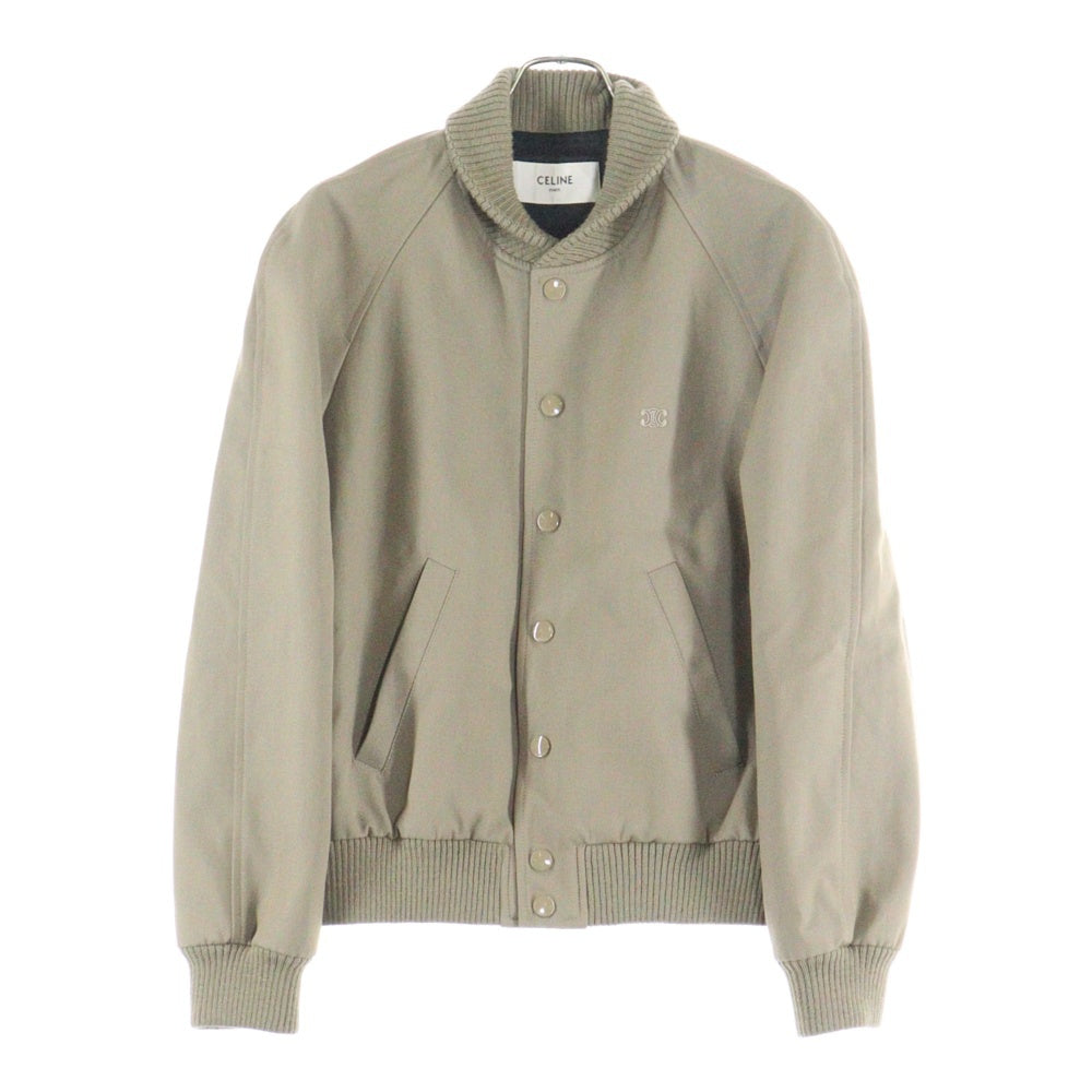 CELINE(セリーヌ) 26SS TRIOMPHE TEDDY JACKET トリオンフ ウール＆コットンギャバジン テディジャケット ベージュ 2V91Q984C.02CM