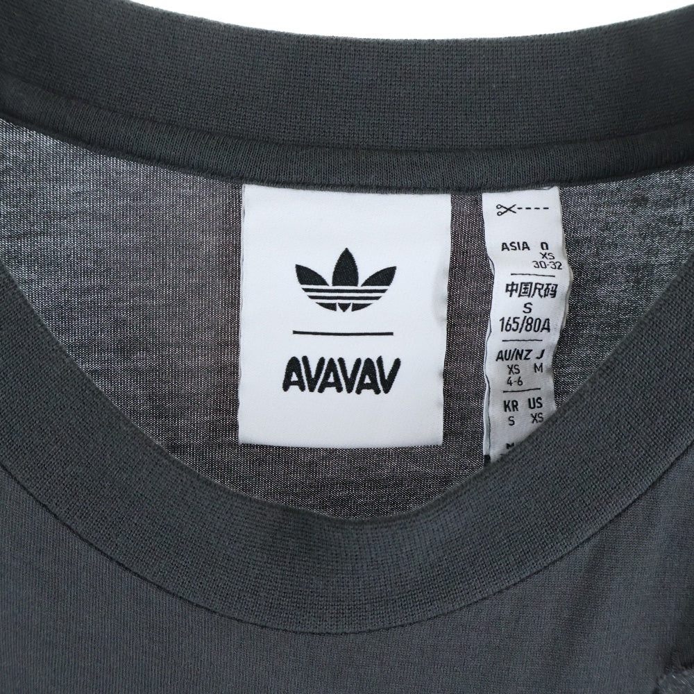 adidas(アディダス) 25SS ×AVAVAV CUT OUT TEE アヴァヴァヴ カットアウト クルーネック半袖Tシャツ カットソー グレー JP4858