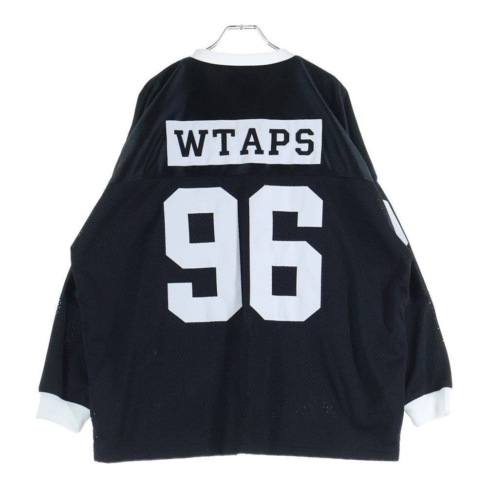 WTAPS(ダブルタップス) 24AW NETMINDER/LS/POLY ネットマインダー メッシュジャージ ホッケーシャツ クルーネック長袖Tシャツ カットソー ブラック 242ATDT-CSM12