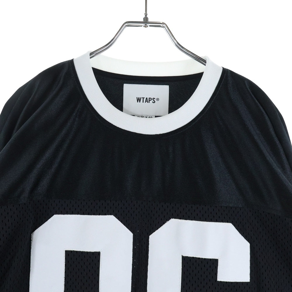 WTAPS(ダブルタップス) 24AW NETMINDER/LS/POLY ネットマインダー メッシュジャージ ホッケーシャツ クルーネック長袖Tシャツ カットソー ブラック 242ATDT-CSM12