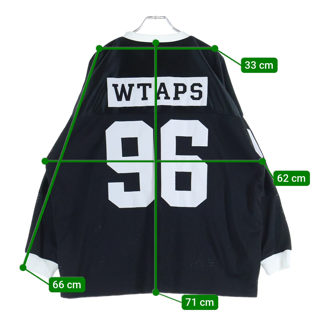WTAPS(ダブルタップス) 24AW NETMINDER/LS/POLY ネットマインダー メッシュジャージ ホッケーシャツ クルーネック長袖Tシャツ カットソー ブラック 242ATDT-CSM12