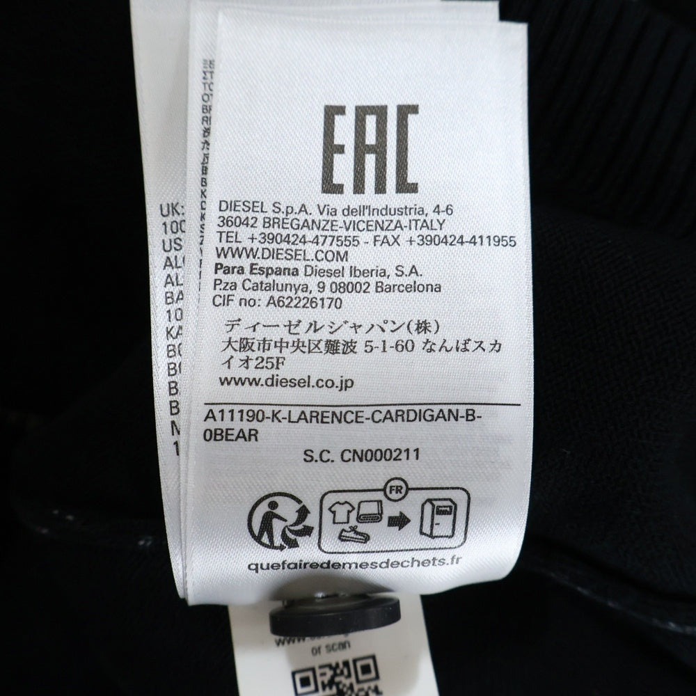 DIESEL(ディーゼル) K-LAREMCE-CARDIGAN-B ニット カーディガン ブラック A11190