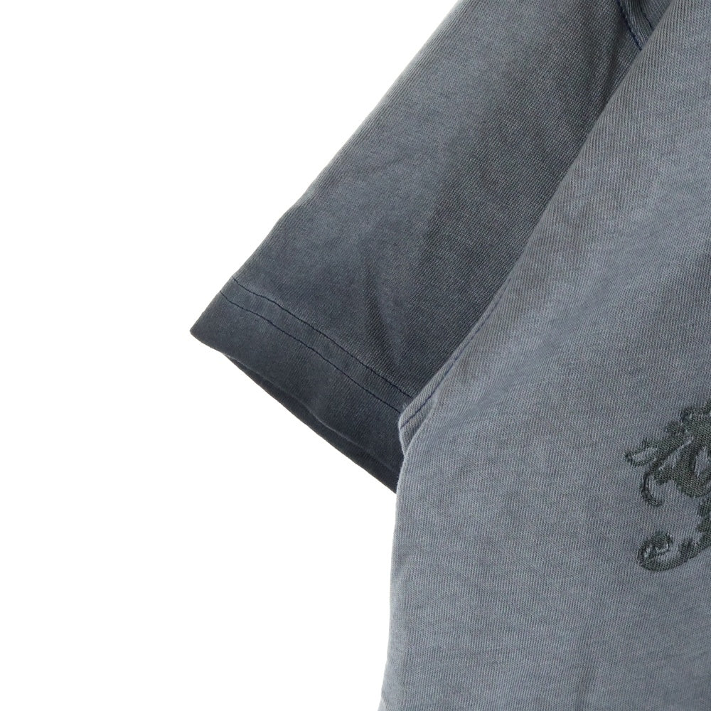 DIESEL(ディーゼル) T-NORM-T9 フェード加工 ロゴ クルーネック 半袖Tシャツ カットソー チャコールグレー A19373