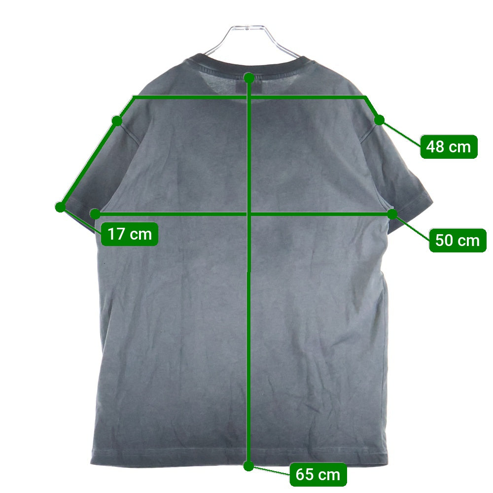 DIESEL(ディーゼル) T-NORM-T9 フェード加工 ロゴ クルーネック 半袖Tシャツ カットソー チャコールグレー A19373