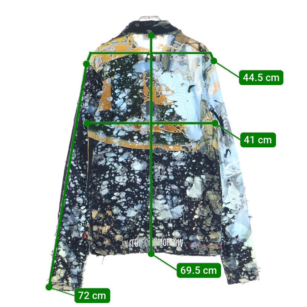 DIESEL(ディーゼル) S-CORN-PEEL ダメージ加工 ジップアップ 長袖シャツ マルチ A13620