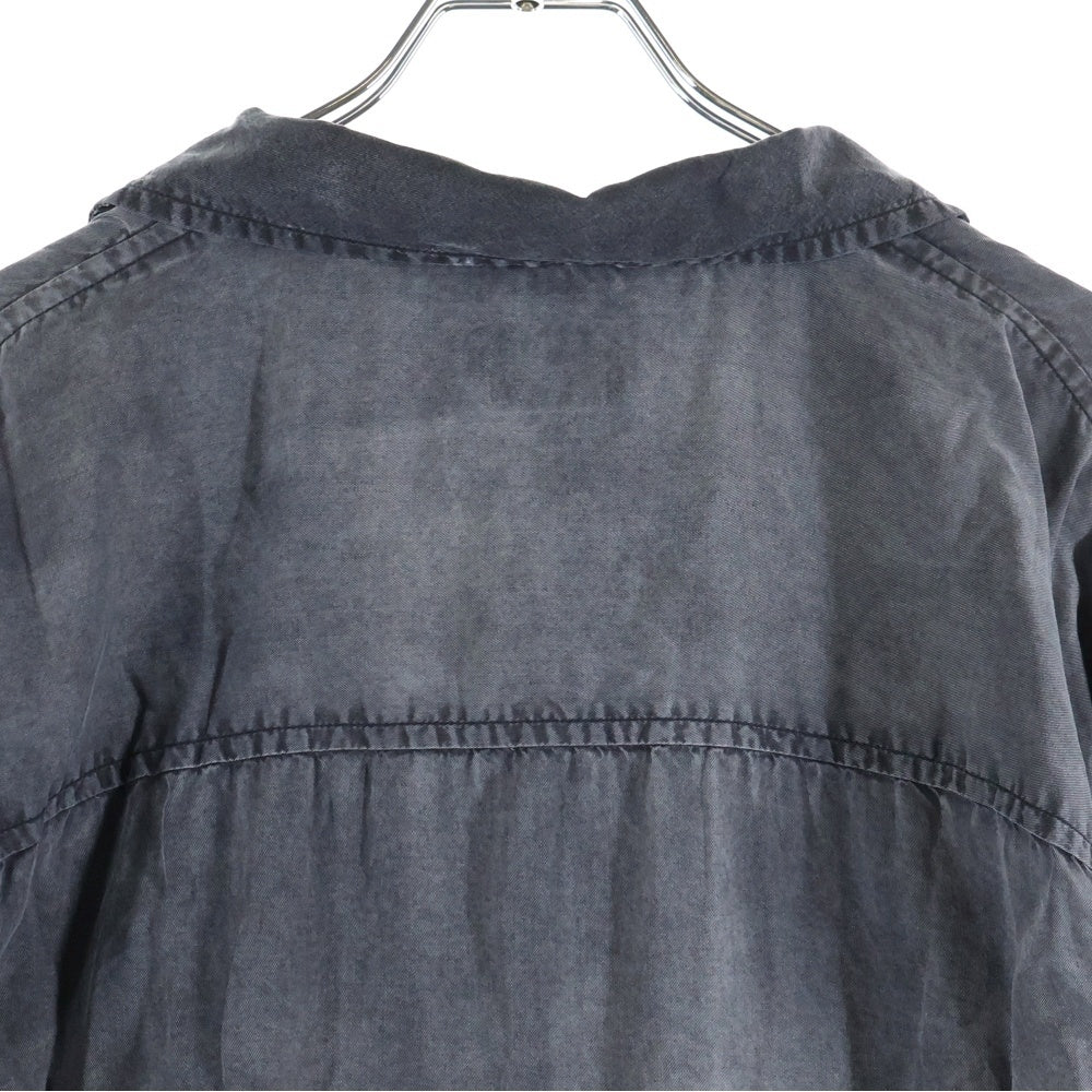 DIESEL(ディーゼル) 24SS S-EEKLO フェード加工 オープンカラー レイヤード 長袖シャツ ブラック A15072