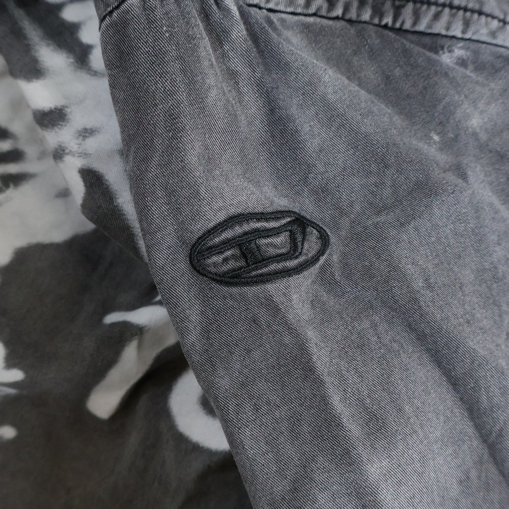 DIESEL(ディーゼル) 24SS S-EEKLO フェード加工 オープンカラー レイヤード 長袖シャツ ブラック A15072