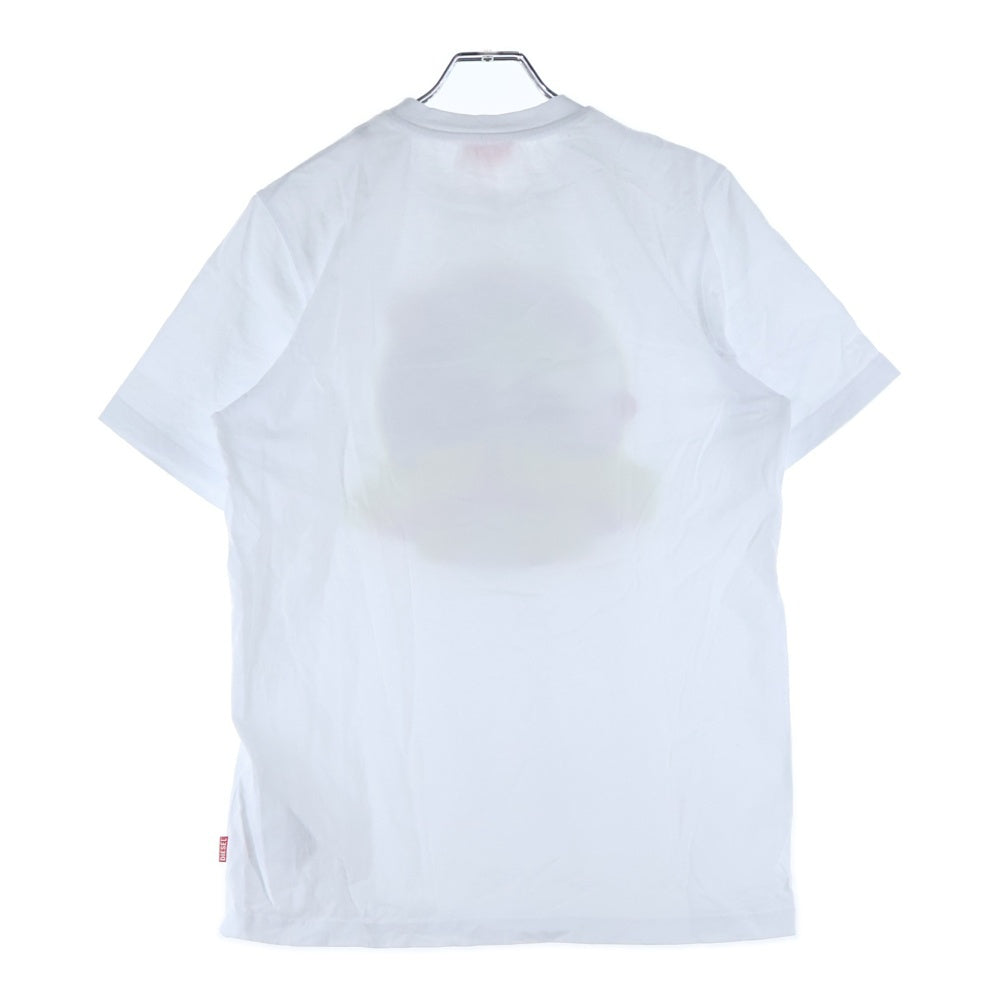 DIESEL(ディーゼル) T-JUST-L20 アースプリント クルーネック半袖Tシャツカットソー ホワイト A11048