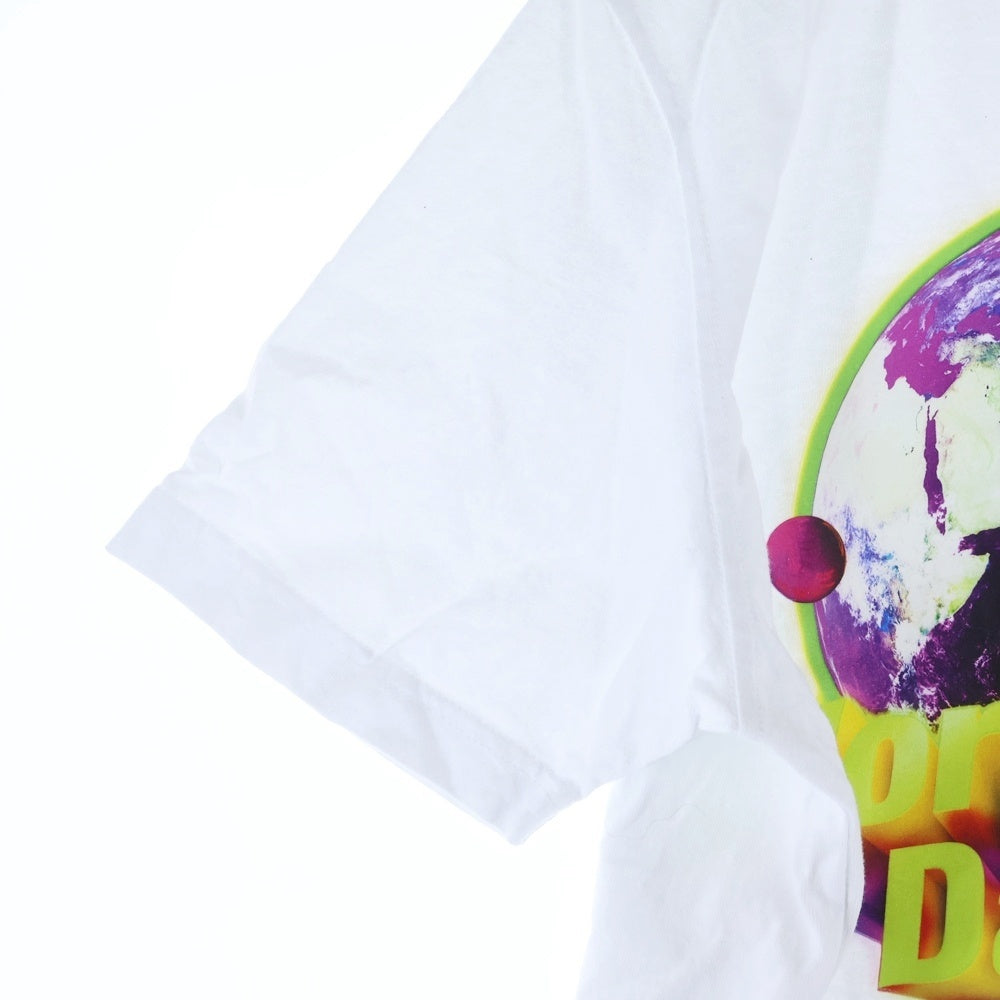 DIESEL(ディーゼル) T-JUST-L20 アースプリント クルーネック半袖Tシャツカットソー ホワイト A11048