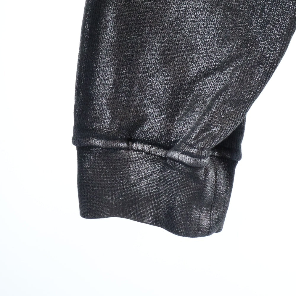 DIESEL(ディーゼル) 24AW S-BOXT-HOOD-Q6 ボクシーラメロゴプリント スウェット プルオーバーパーカー チャコールグレー A14939