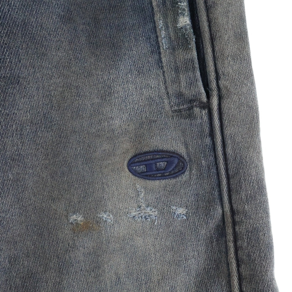 DIESEL(ディーゼル) D-MARTIANS TRACK ストレートレッグ ウォッシュド加工 トラックデニムパンツ インディゴ A11941