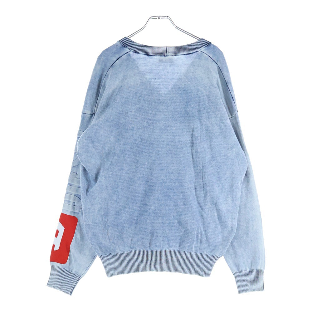 DIESEL(ディーゼル) K-ZENO デニムモチーフ ニットカーディガン ブルー A12462