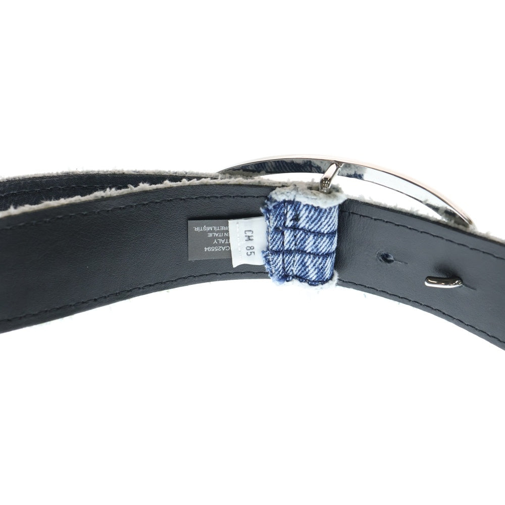 DIESEL(ディーゼル) 25SS B-1DR STRASS ラインストーン Dロゴ バックル デニムベルト ブラック X09939 レディース