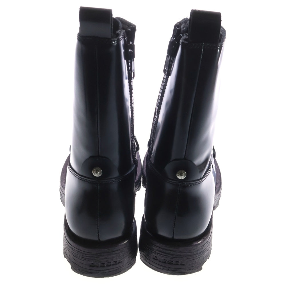 DIESEL(ディーゼル) 23AW D-HAMMER BT D レースアップ レザー アンクルブーツ ブラック Y03254