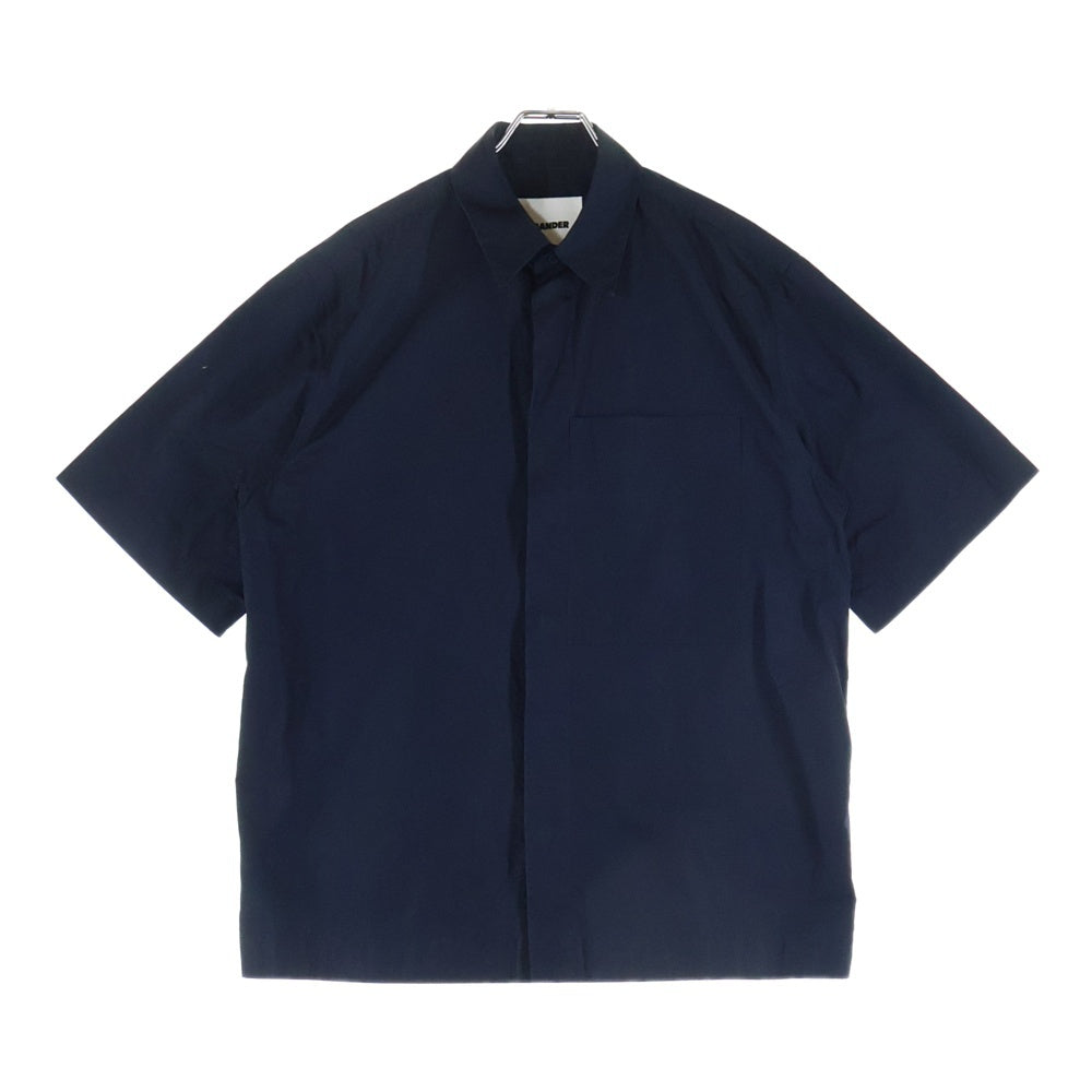 JIL SANDER(ジルサンダー) 22SS Boxy Fit Shirt ボクシーフィット コットン 半袖シャツ ブラック JSMU601726 MU245200