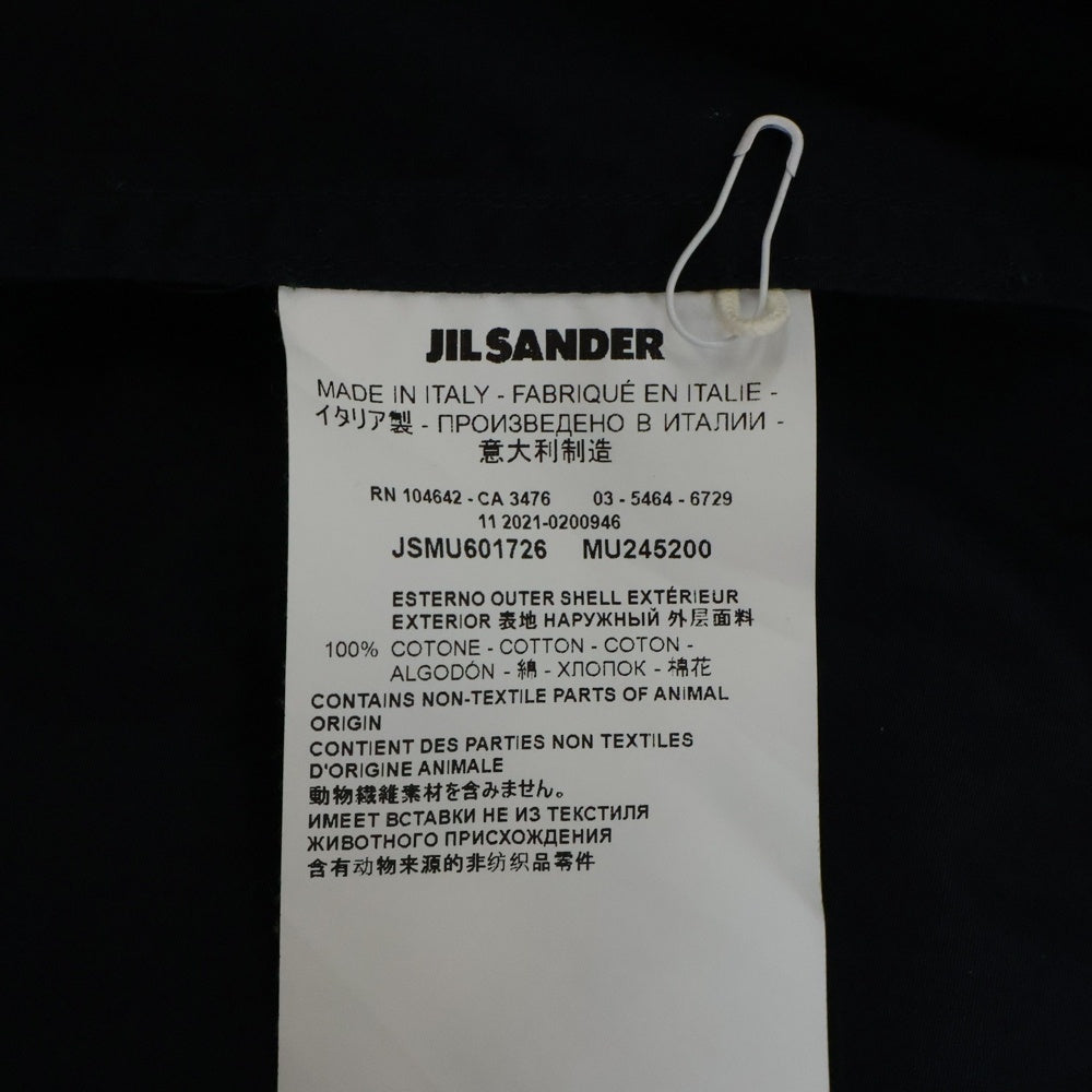 JIL SANDER(ジルサンダー) 22SS Boxy Fit Shirt ボクシーフィット コットン 半袖シャツ ブラック JSMU601726 MU245200