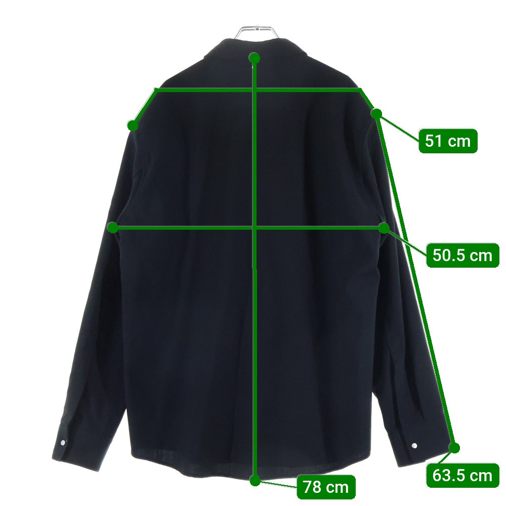 OAMC(オーエーエムシー) 21SS IAN SHIRT ウール ジップアップ 長袖シャツ ブラック 52-01-11-01009