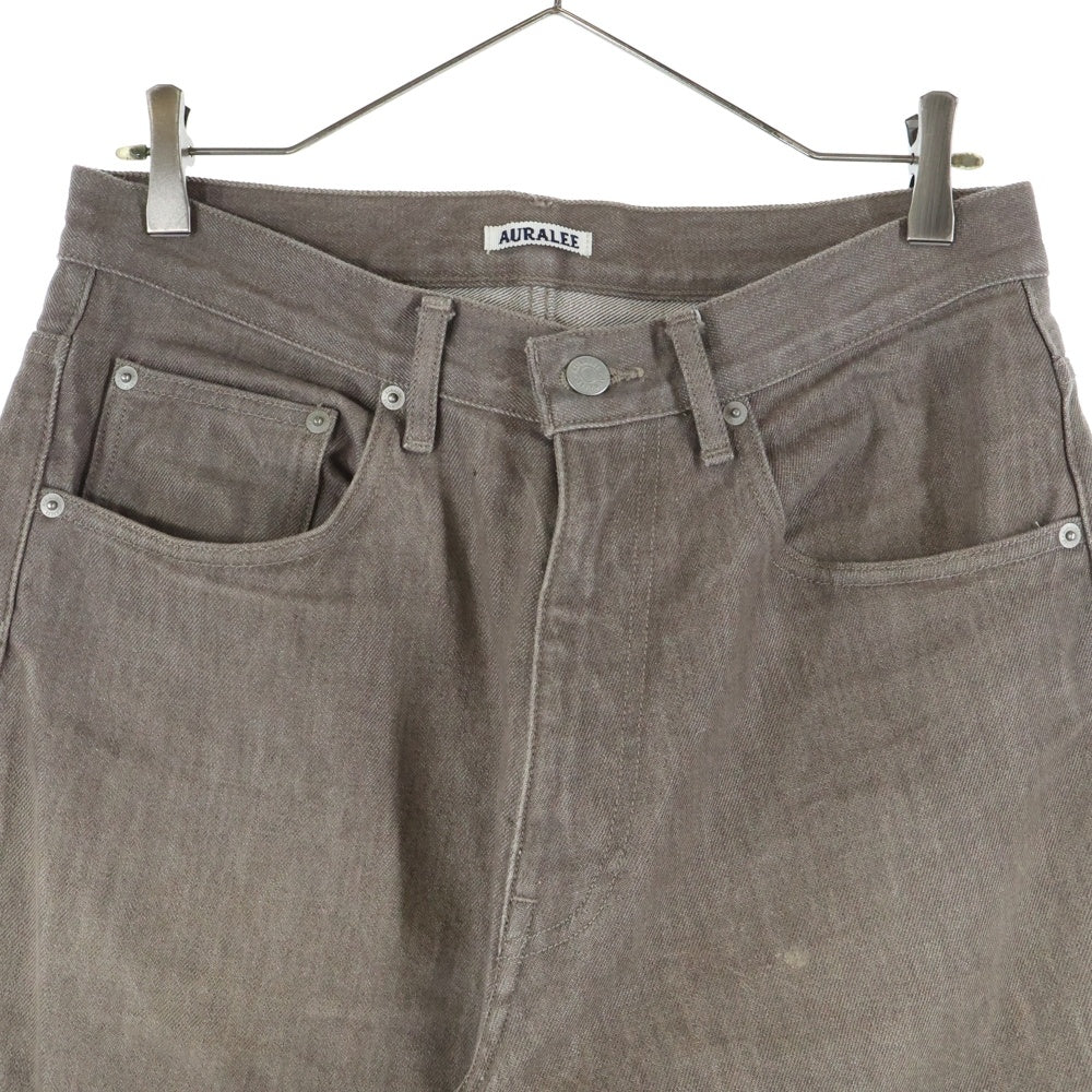AURALEE(オーラリー) 23AW HARD TWIST BROWN DENIM WIDE PANTS ハードツイスト ワイド デニムパンツ ブラウン A23AP03MD
