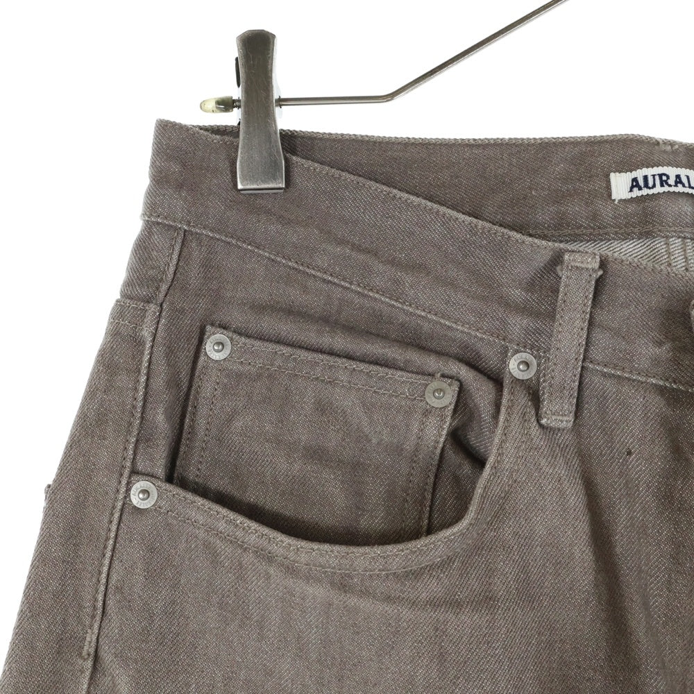 AURALEE(オーラリー) 23AW HARD TWIST BROWN DENIM WIDE PANTS ハードツイスト ワイド デニムパンツ ブラウン A23AP03MD