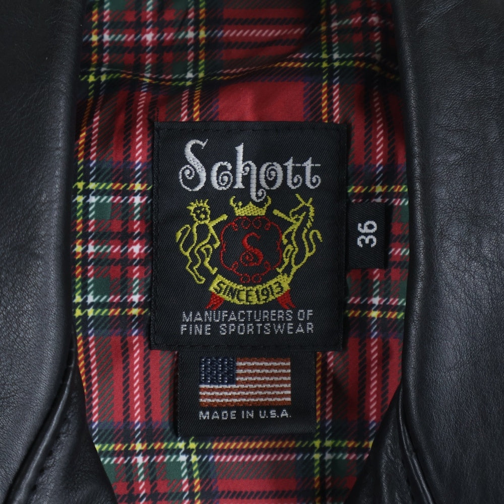 mastermind JAPAN(マスターマインドジャパン) ×Schott One Star Riders 613MM ショット ワンスター レザー ダブルライダースジャケット ブラック 996-9217613