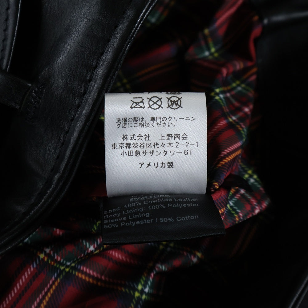 mastermind JAPAN(マスターマインドジャパン) ×Schott One Star Riders 613MM ショット ワンスター レザー ダブルライダースジャケット ブラック 996-9217613