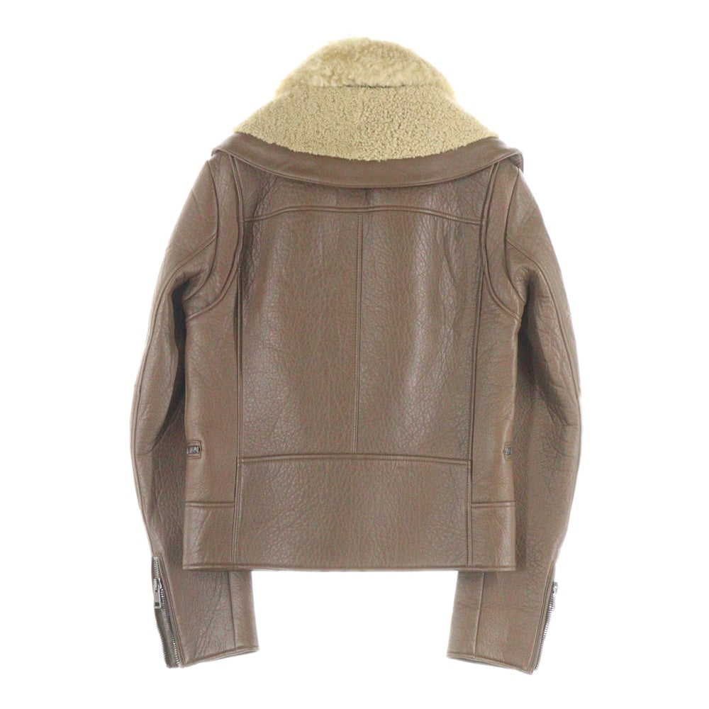 GUCCI(グッチ) ラムレザー ムートンダブルライダースジャケット ブラウン 359484