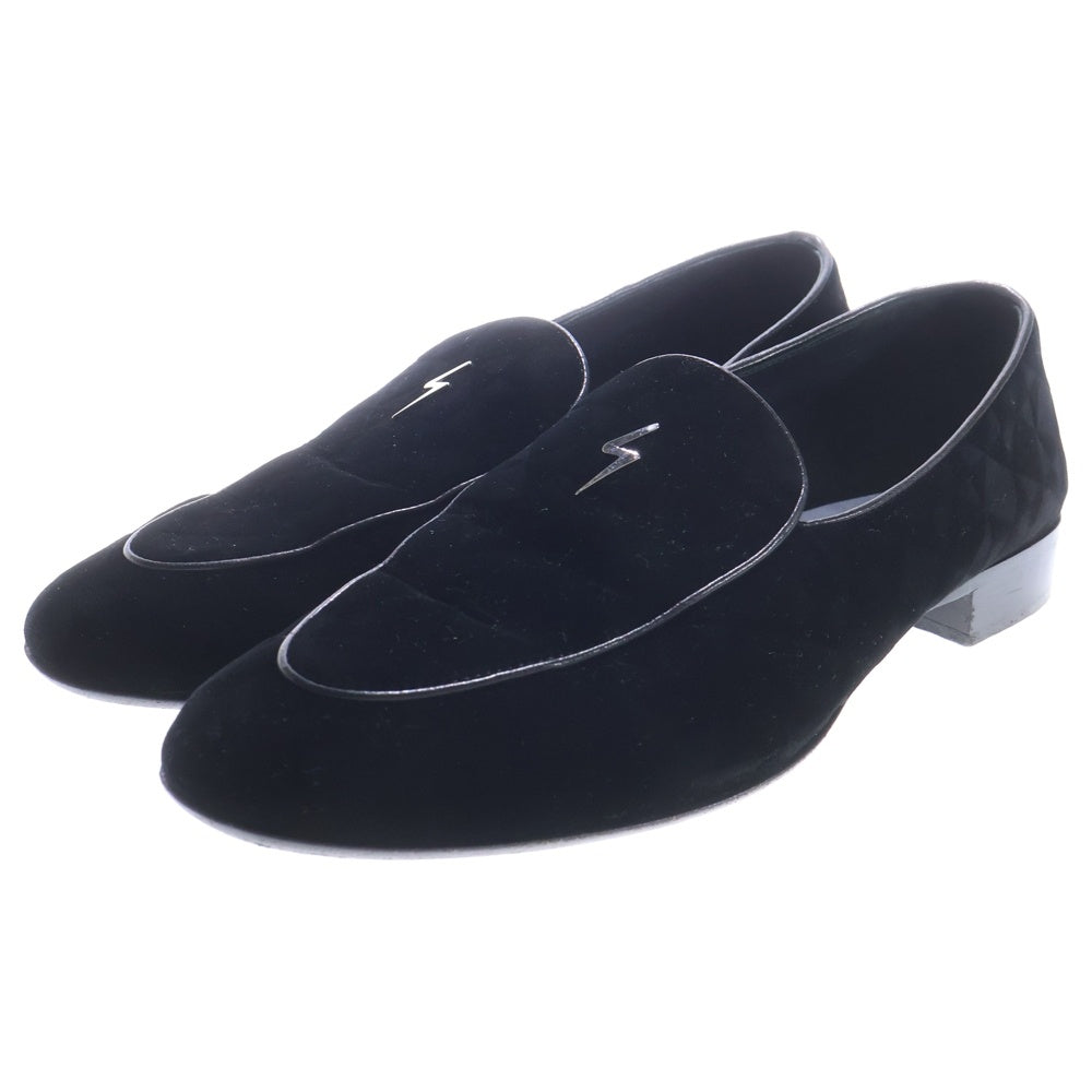 GIUSEPPE ZANOTTI(ジュゼッペ ザノッティ) ベルベット スリッポン ドレスシューズ ブラック