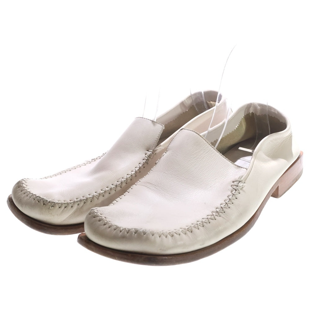 LOUIS VUITTON(ルイヴィトン) スクエアトゥ デッキシューズ レザーローファー ホワイト