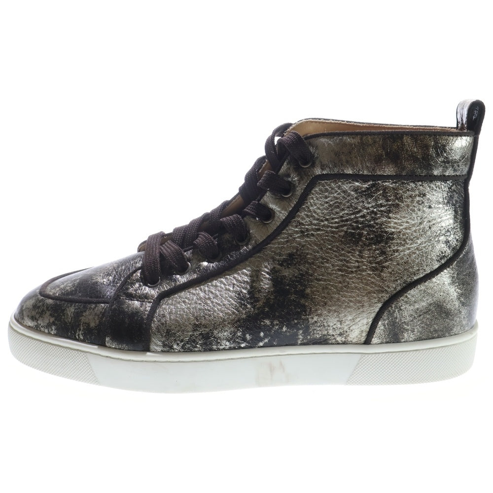 CHRISTIAN LOUBOUTIN(クリスチャンルブタン) Rantus Orlato Flat レザーハイカットスニーカーシューズ ダークシルバー