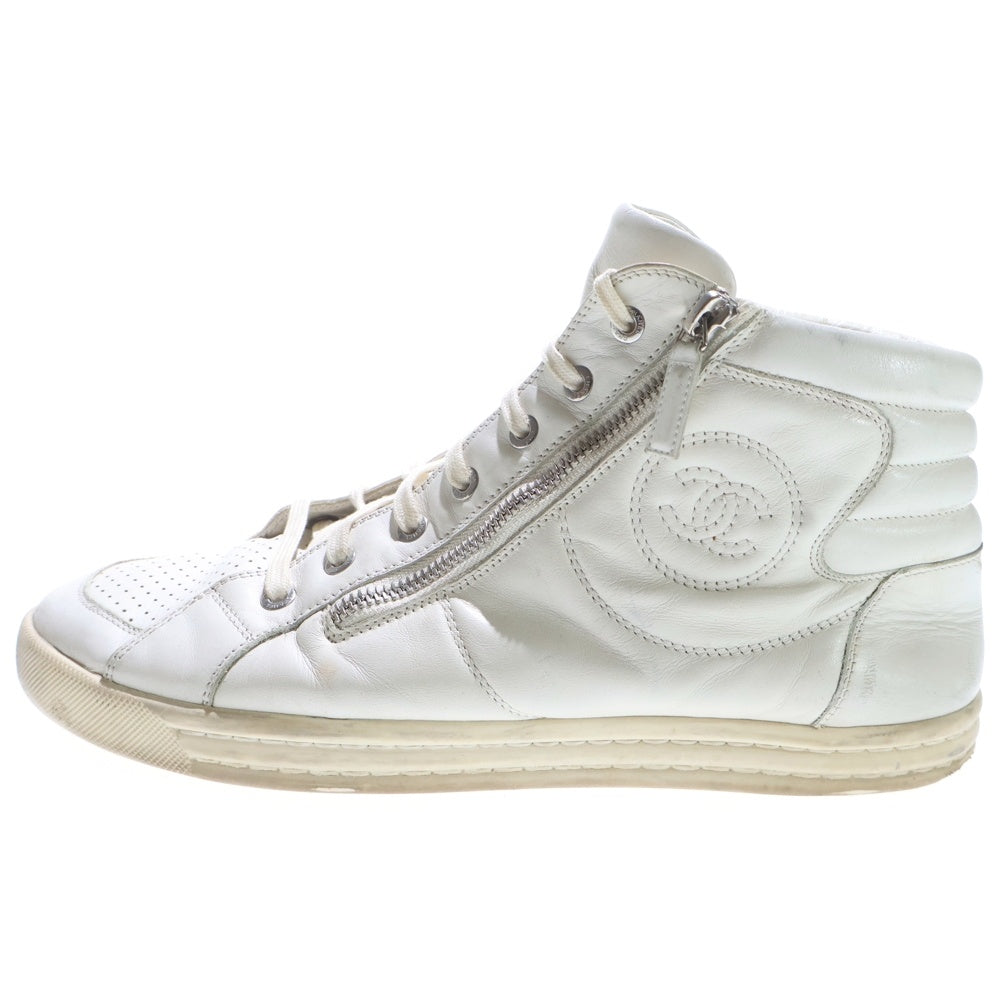 CHANEL(シャネル) ココマーク サイドジップハイカットスニーカーシューズ ホワイト G29689