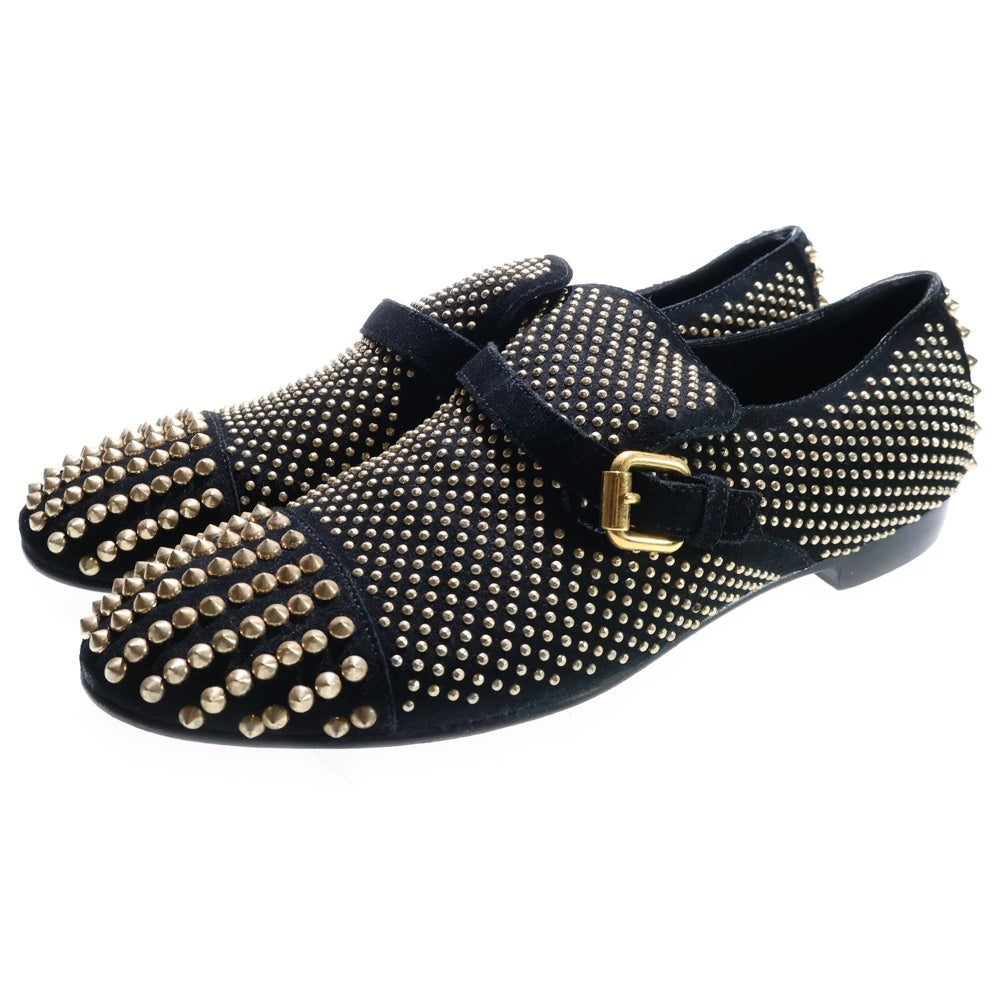 GIUSEPPE ZANOTTI(ジュゼッペ ザノッティ) スパイクスタッズ ベルト ローファー ブラック/シルバー