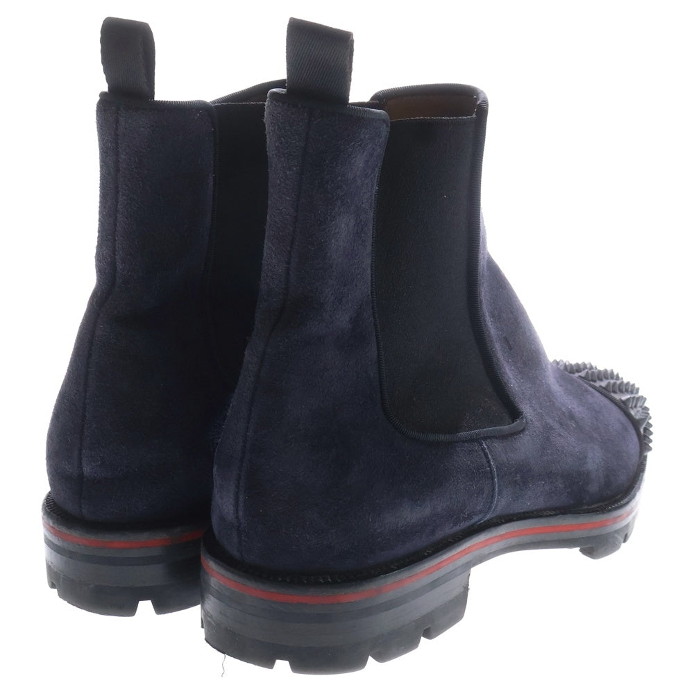 CHRISTIAN LOUBOUTIN(クリスチャンルブタン) Melon Spikes Flat メロン スパイクスタッズ サイドゴアブーツ ネイビー