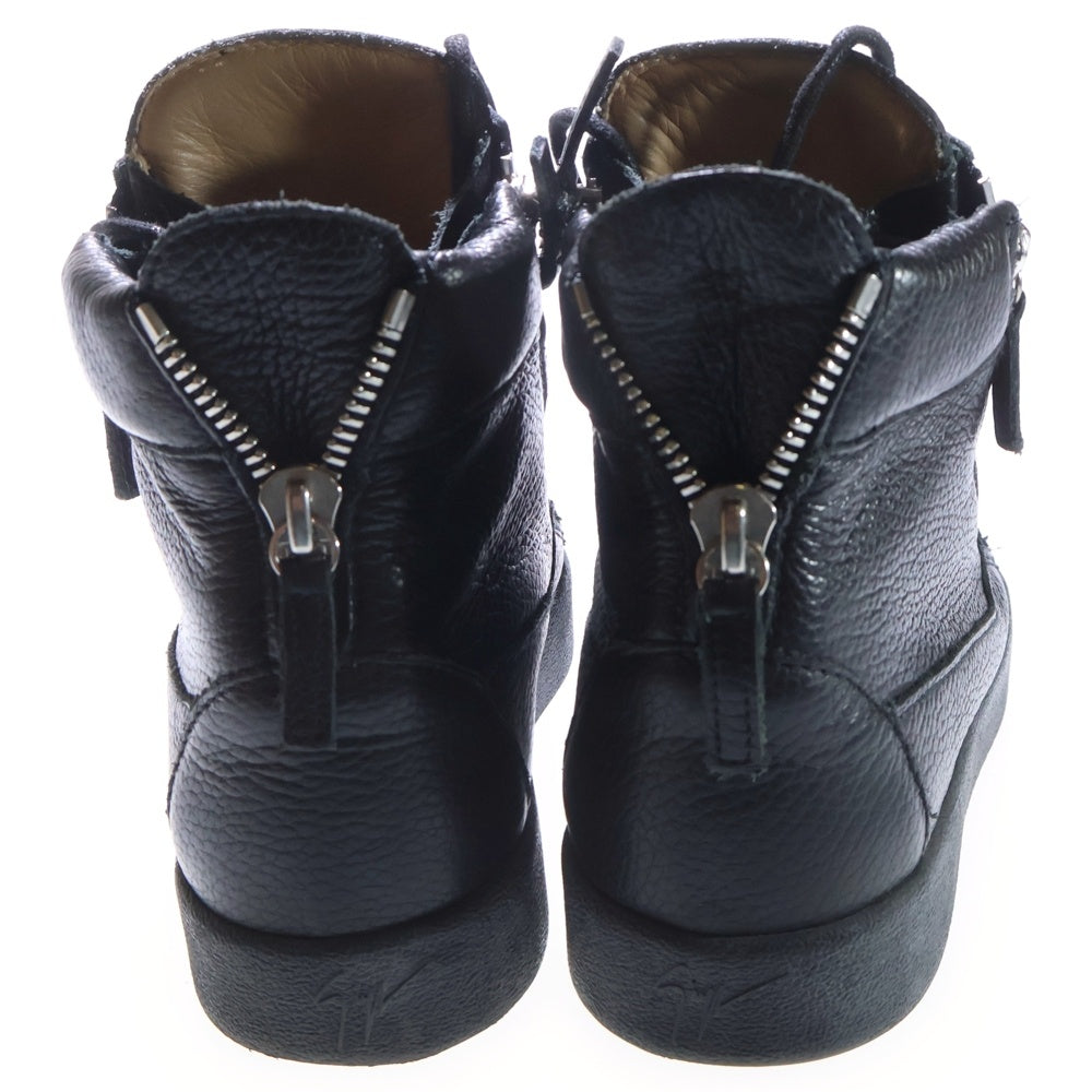 GIUSEPPE ZANOTTI(ジュゼッペ ザノッティ) サイドジップ レザーハイカットスニーカーシューズ ブラック