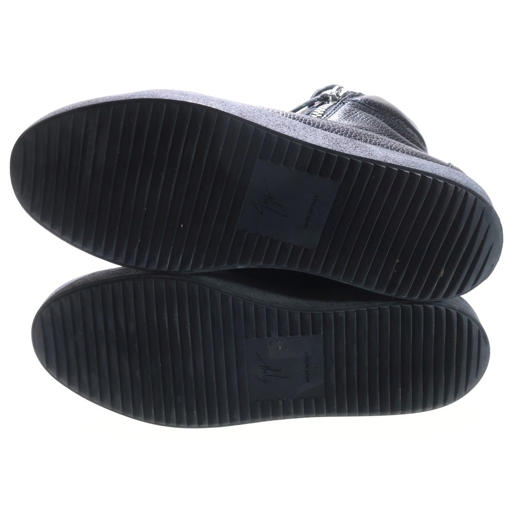 GIUSEPPE ZANOTTI(ジュゼッペ ザノッティ) サイドジップ レザーハイカットスニーカーシューズ ブラック