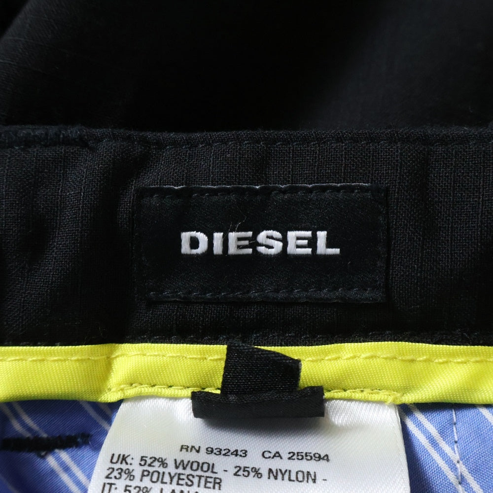 DIESEL(ディーゼル) センタープレス カットオフデザイン イージー スラックスパンツ ブラック