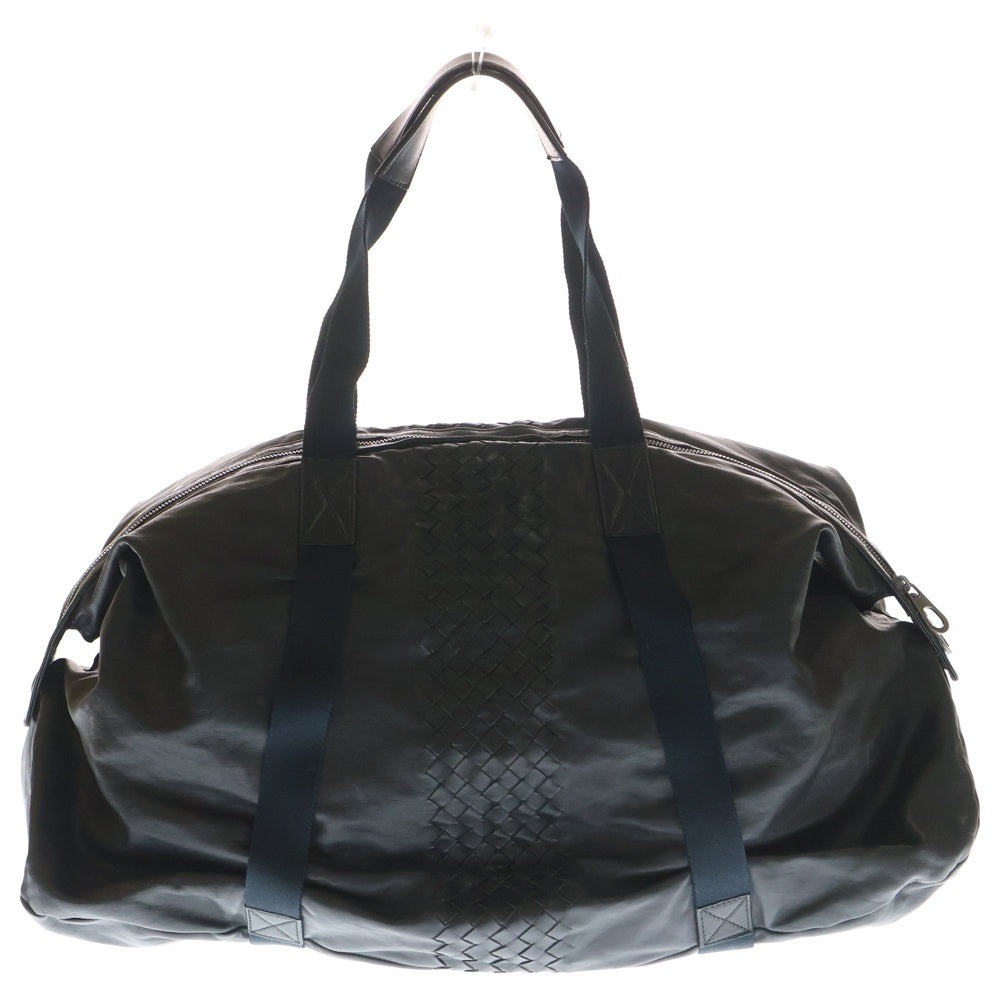 BOTTEGA VENETA(ボッテガヴェネタ) イントレチャート レザー ボストンバッグ ブラック