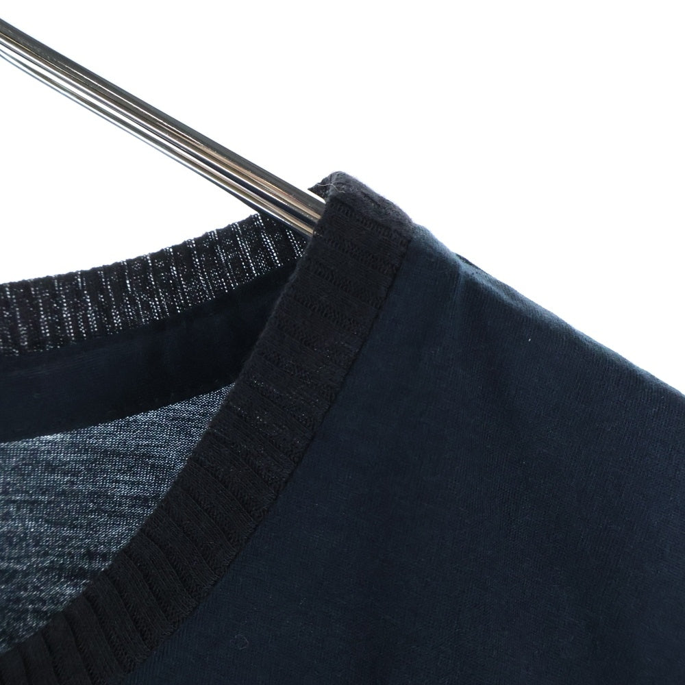 HELMUT LANG(ヘルムートラング) JERSEY WITH RIB リブ 半袖Tシャツ ネイビー 17-7101057