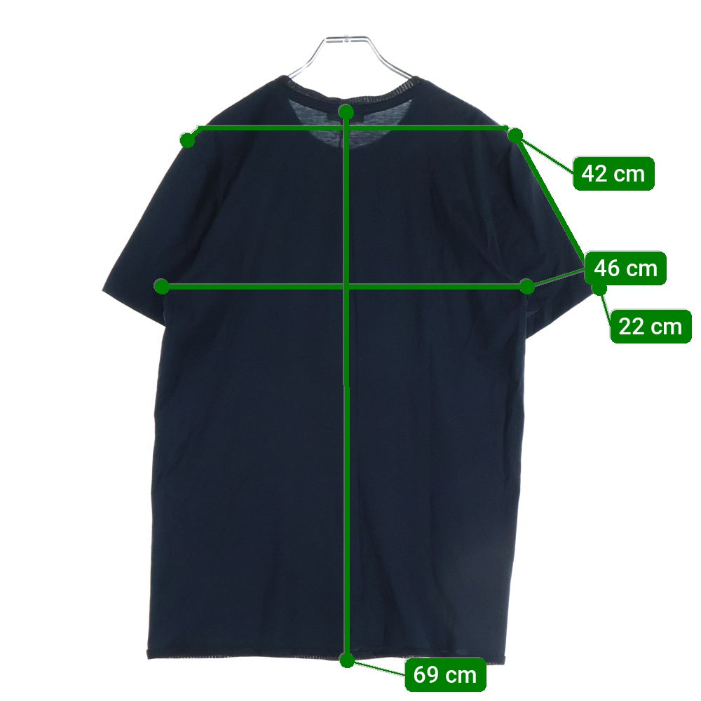 HELMUT LANG(ヘルムートラング) JERSEY WITH RIB リブ 半袖Tシャツ ネイビー 17-7101057