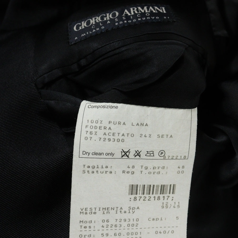 GIORGIO ARMANI(ジョルジオアルマーニ) 1B ピークドラペル ウール テーラードジャケット ブラック