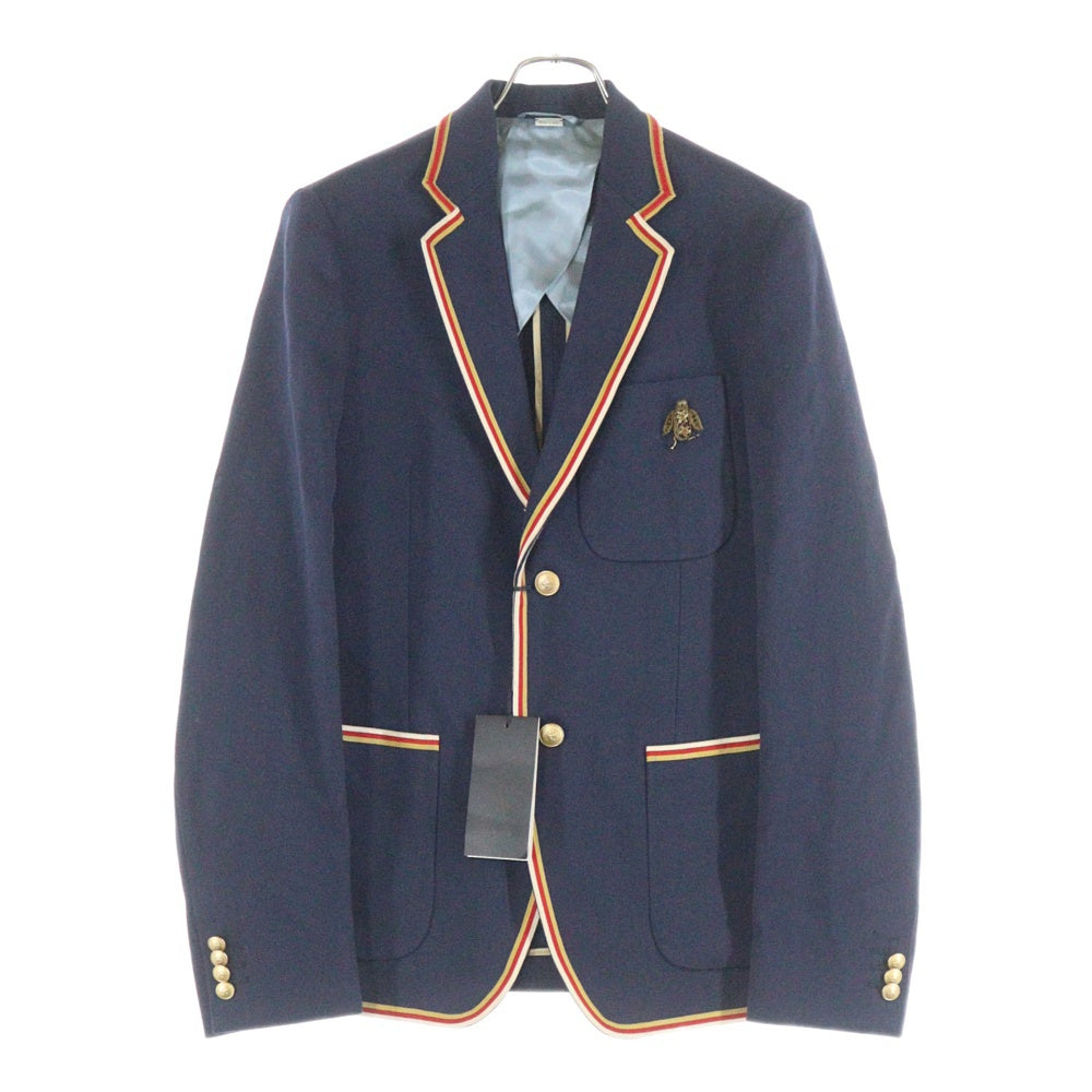 GUCCI(グッチ) ビーブローチ ノッチドラペル 金ボタン テーラードジャケット ネイビー 598648