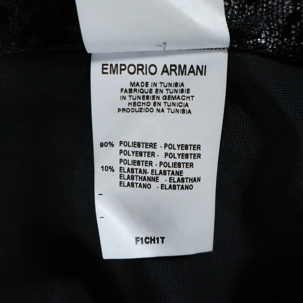 EMPORIO ARMANI(エンポリオアルマーニ) クラック加工 ベロア 長袖シャツ ブラック